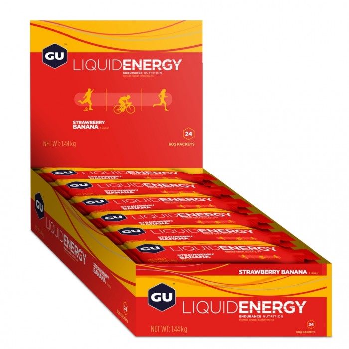 GU LIQUID ENERGY GELS - Strawberry / Banana 24 Pack